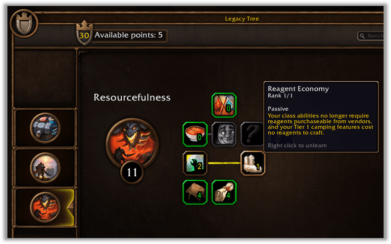 Offizielle Vorschau der Legacy-Fortschrittsbäume in WoW: Forever.